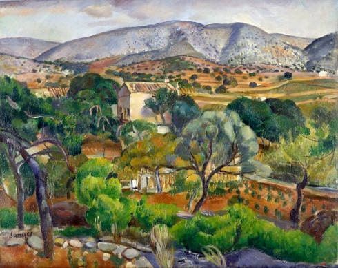 Joaquim Sunyer, Landschaft bei Sitges, um 1920, 64,5 x 80 cm (Barcelona)