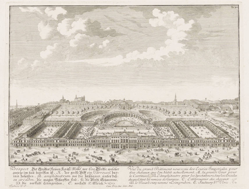 Johann Bernhard Fischer von Erlach, Projekt für die Hofstallungen, aus: Entwurff Einer Historischen Architectur, Wien 1721 (Wien Museum)