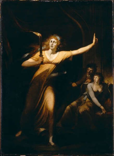 Johann Heinrich Füssli, Die schlafwandelnde Lady Macbeth, 1784, Öl/Lw, 221 x 160 cm (Louvre, Paris)