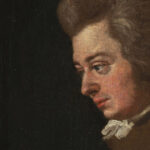 Johann Joseph Lange, Unvollendetes Porträt von Wolfgang Amadeus Mozart, Detail, um 1789, Öl auf Leinwand (Internationale Stiftung Mozarteum Salzburg, Mozart Museum)