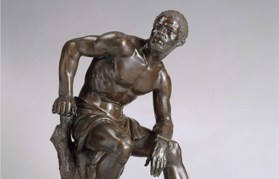 John Quincy Adams Ward, The Freedman, Detail, 1863, Guß 1891, Bronze, 49.5 x 37.5 x 24.8 cm (The Metropolitan Museum of Art, New York, Gift of Charles Anthony Lamb and Barea Lamb Seeley, in memory of their grandfather, Charles Rollinson Lamb, 1979, Inv.-Nr. 1979.394)