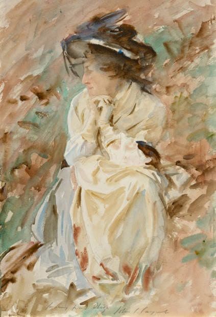 John Singer Sargent, Eliza Wedgwood, um 1908–1909, Aquarell über Graphit (The Hevrdejs Collection)