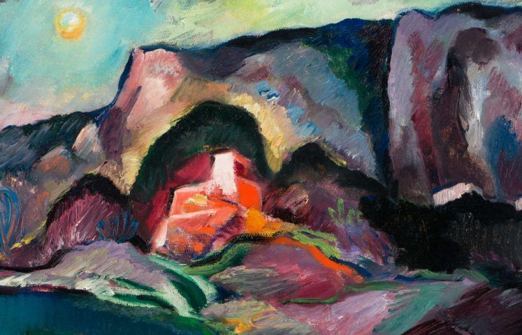 Josef Eberz, Felsenküste bei Amalfi, Detail, um 1923, Öl auf Leinwand, 49 x 65 cm (Kunstsammlungen der Stadt Limburg an der Lahn © foto-studio karl, Limburg)