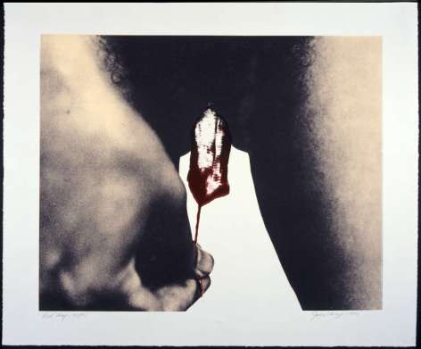 Judy Chicago, Red Flag, 1971, Fotolitographie, 20 x 24 cm (Sammlung Verbund).