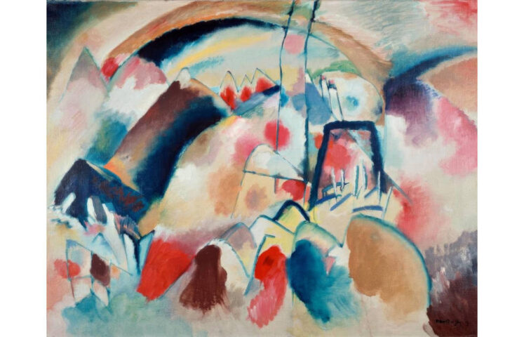 Wassily Kandinsky, Landschaft mit Kirche (Landschaft mit roten Flecken I), 1913 (Folkwang Museum, Essen)