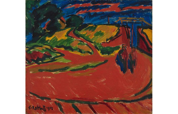 Karl Schmidt-Rottluff, Deichdurchbruch, 1910 (Brücke-Museum Berlin, Foto: Nick Ash © Karl Schmidt-Rottluff / Bildupphovsrätt 2023)