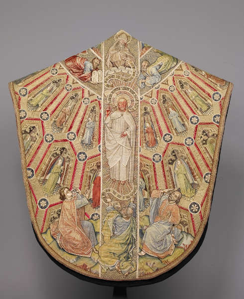 Kasel des Meßornats des Ordens vom Goldenen Vlies, Rückseite, um 1430/40, burgundisch-niederländisch, 149,5 x 135,5 cm (Kunsthistorisches Museum Wien, Kunstkammer)