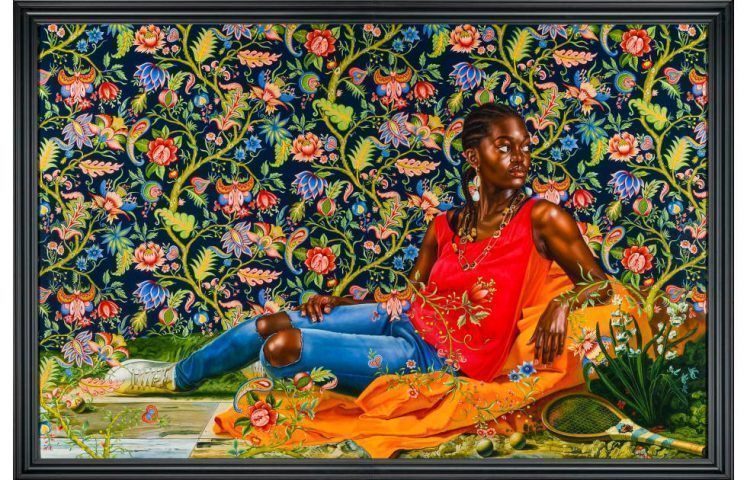 Kehinde Wiley, The Death of Hyacinth (Ndey Buri Mboup), 2022, oil on canvas, courtesy of the artist and Galerie Templon. © 2022 Kehinde Wiley