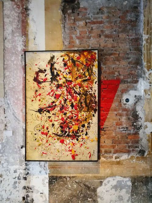 Kimiko Ohara, Ohne Titel, 1958, Öl auf Leinwand, Ausstellungsansicht „Intuition“ im Palazzo Fortuny 2017, Foto: Anna-Maria Matzner, ARTinWORDS.
