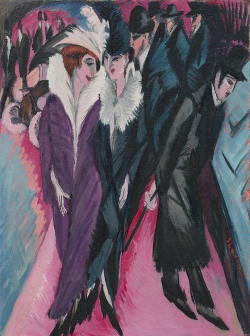 Ernst Ludwig Kirchner, Die Straße, 1913, Öl auf Leinwand, 120,5 × 91 cm (The Museum of Modern Art, New York, purchase, 1939, Foto © 2017 Digital image, The Museum of Modern Art/Scala Florence)