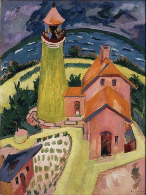 Ernst Ludwig Kirchner, Leuchtturm Staberhuk, Fehmarn, 1912, Öl auf Leinwand, 119,5 × 91 cm (Carnegie Museum of Art, Pittsburgh: Patrons Art Fund)