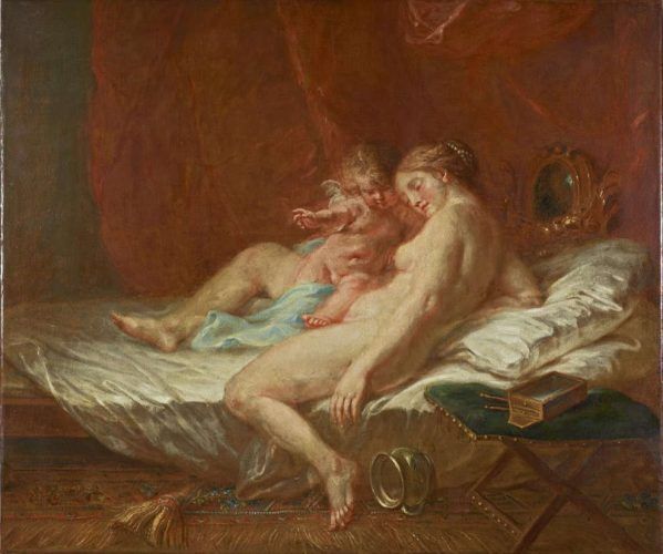 Martin Johann Schmidt, Kremser Schmidt, Venus mit Amor, 1788 dat, Öl/Lw, 92 x 110 cm (Belvedere, Inv.-Nr. 3153)