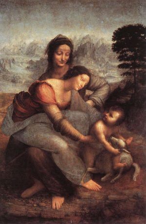 Leonardo, Hl. Anna Selbdritt, 1510–1513, Öl auf Holz, 168 x 130 cm Paris, Musée du Louvre, Inv.-Nr. 776 (1598)).