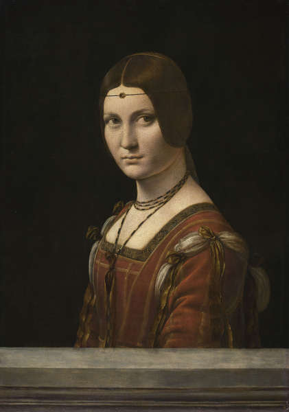 Leonardo, La belle Ferronnière, 1490–1495, Öl auf Holz, 62 x 44 cm (Paris, Musée du Louvre)
