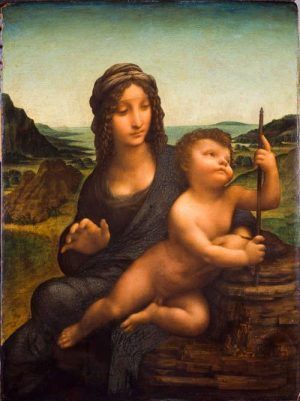 Leonardo, Madonna mit der Spindel, 1500–April 1501, Öl auf Holz, 48,3 x 36,9 cm (Drumlaring Castle, Sammlung des Herzogs von Buccleuch)