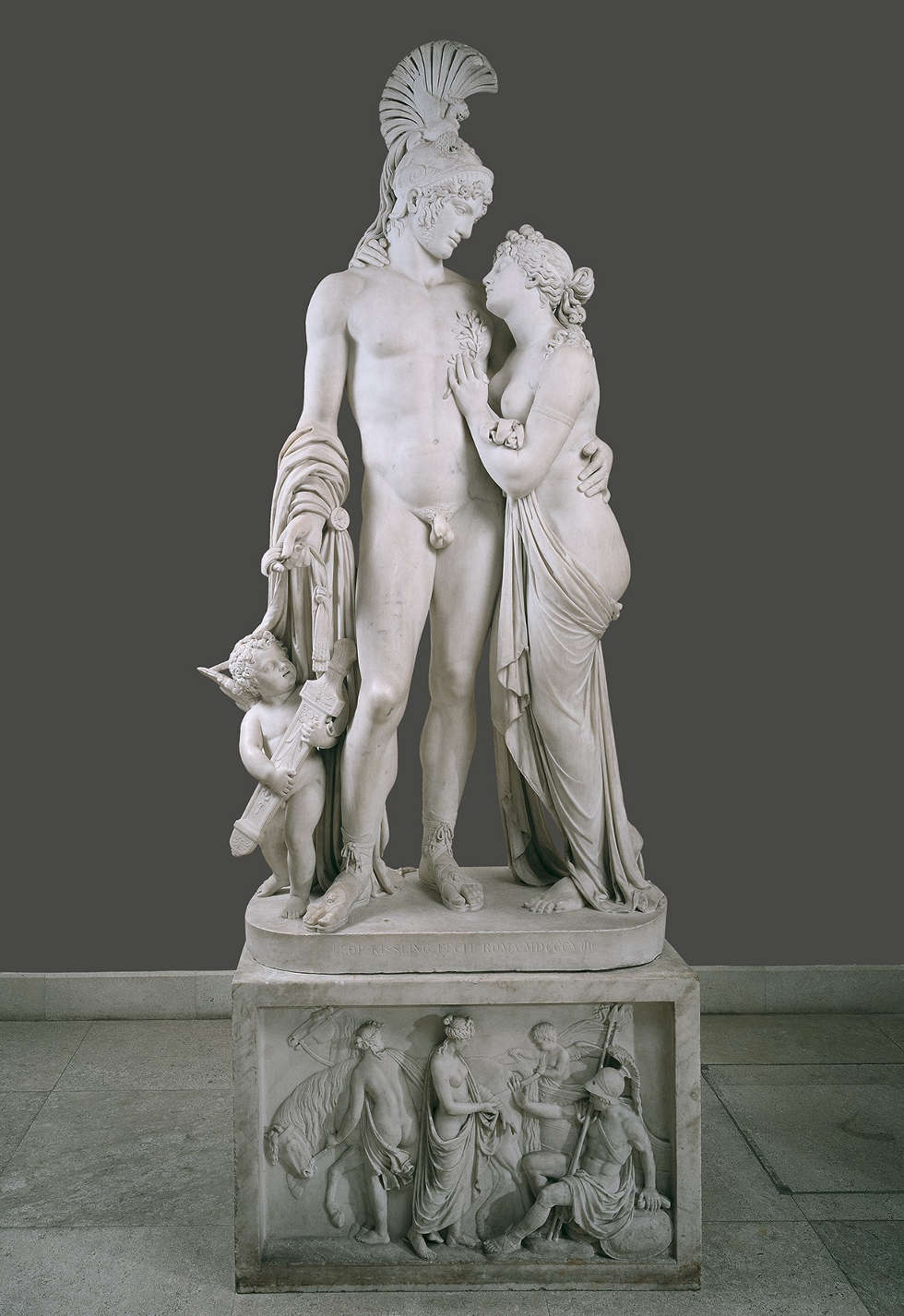 Leopold Kiesling, Mars und Venus mit Amor, 1809, Carrara-Marmor, Höhe 222 cm (© Belvedere, Wien, Inv.-Nr. 2555)