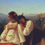 Léopold Robert, Orangenpflückerinnen auf Capri, Detail, 1824, Öl auf Leinwand, 47 x 37 cm (Aargauer Kunsthaus Aarau / Depositum der Gottfried Keller-Stiftung, Bundesamt für Kultur, Bern)