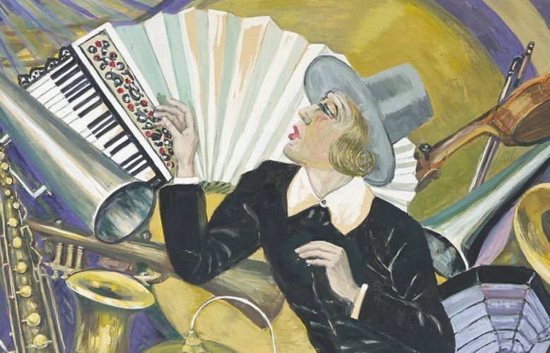 Lotte B. Prechner, Jazztänzerin, Detail, 1929, Öl und Tempera auf Holz (LVR-LandesMuseum Bonn, © Foto: Jürgen Vogel)
