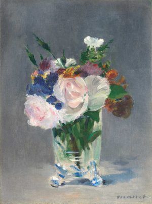 Edouard Manet, Fleurs dans un vase de cristal [Blumen in einer Kristallvase], um 1882, Öl auf Leinwand, 32,7 x 24,5 cm (Washington, National Gallery of Art, Ailsa Mellon Bruce Collection, Inv. 1970.17.37)