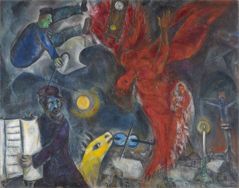 Marc Chagall, Der Engelssturz, 1923/33/47, Öl auf Leinwand (Kunstmuseum Basel, Depositum aus Privatsammlung, VG Bild-Kunst, Bonn 2019, Foto: Martin P. Bühler)