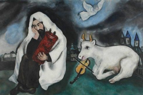 Marc Chagall, Einsamkeit, 1933, Öl auf Leinwand, 102 x 169 cm, Collection Tel Aviv Museum of Art, Schenkung des Künstlers, 1953, © VG Bild-Kunst, Bonn 2022, Foto: Tel Aviv Museum of Art