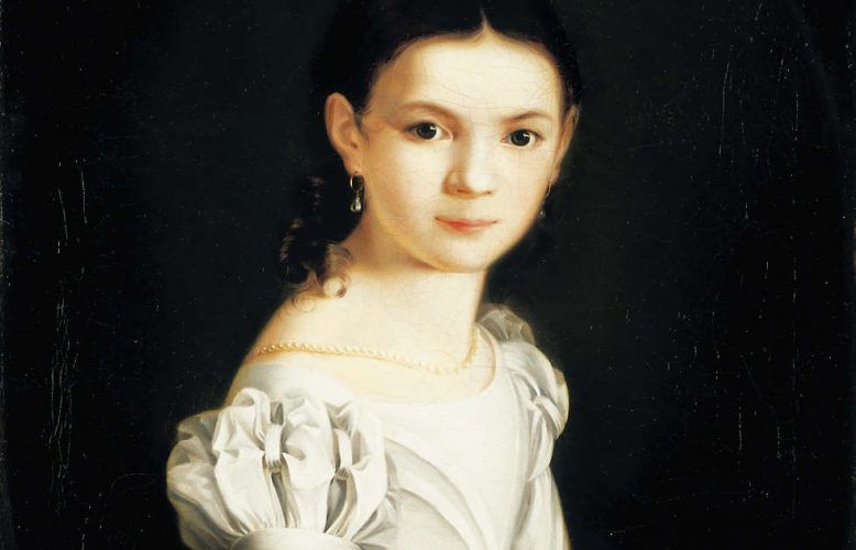 Maria Angelika Weiß, Mädchenbildnis, Detail, 1826, Öl auf Leinwand, 62,5 x 49,5 cm (Museum Georg Schäfer, Schweinfurt © Museum Georg Schäfer, Schweinfurt)