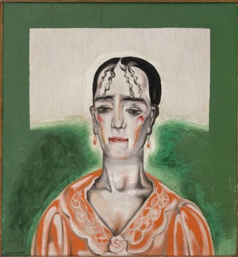 Maria Blanchard, Die Spanierin [L'Espagnole], um 1910–1913, Öl/Holzbrett, 54 x 50 cm (Inv. AMVP 393 © Paris Musées / Musée d’Art Moderne de Paris)
