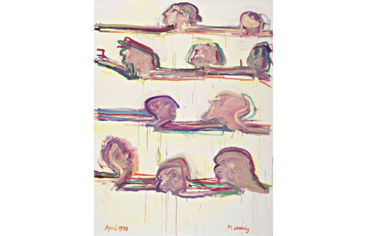 Maria Lassnig, Malfluss = Lebensfluss, 1996 (© Maria Lassnig Stiftung / 2025, ProLitteris, Zurich)