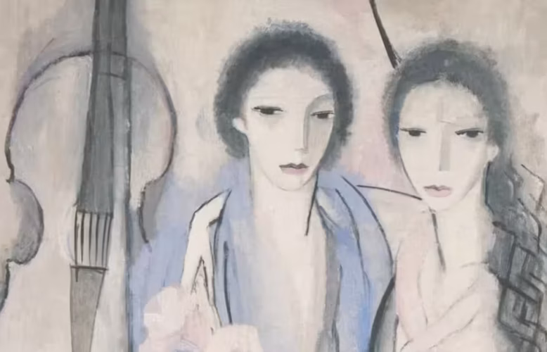 Maria Laurencin Zwei Schwestern mit Cello, Detail, 1913-1914 (Musée Marie Laurencin, Tokio)
