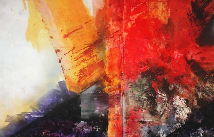 Maria Moser, Materie in spiritu, Detail, 2018/19, Öl/Lw, 390 x 390 cm, Foto: Alexandra Matzner | ARTinWORDS