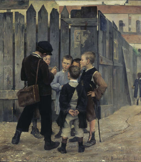 Marie Bashkirtseff, Das Treffen, 1884, Öl auf Leinwand, 193 x 177 cm (© RMN-Grand Palais (Musée d'Orsay) / Jean Schormans)