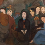 Maria Laurencin, Apollinaire et ses amis (2ème version), 1909, Öl auf Leinwand, 130 x 194 cm (Centre Pompidou, Paris © Foujita Foundation / Adagp, Paris, Foto (c) Centre Pompidou, MNAM-CCI/Audrey Laurans/Dist. GrandPalaisRmn)