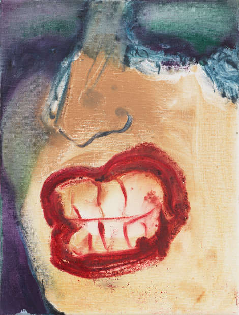 Marlene Dumas, Teeth, 2018, Öl auf Leinwand, 40 x 30 cm (Private Collection, Madrid © Marlene Dumas. Courtesy the Artist and David Zwirner Foto: Kerry McFate)