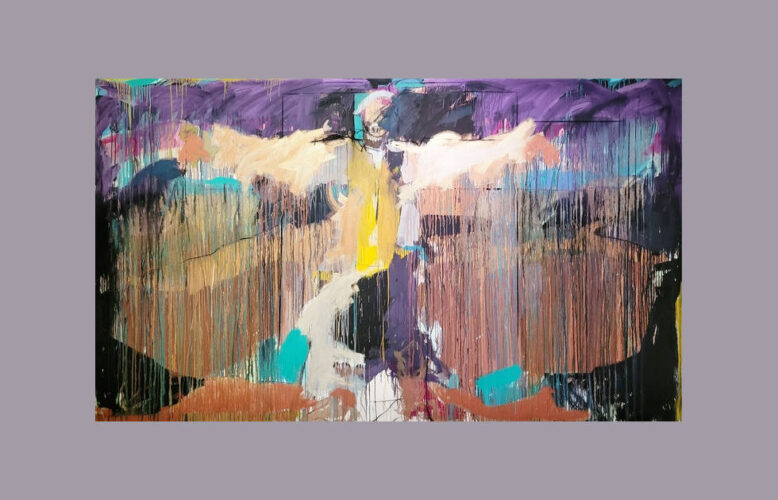 Mary Lovelace O’Neal, Purple Rain, vers 1990, Mischtechnik, Acryl auf Leinwand, 620 × 350,5 cm (Courtesy of the artist and Karen Jenkins-Johnson)