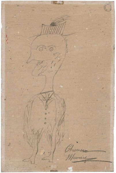 Maurice Charrieau, Märchenfigur, undatiert, Bleistift auf Karton (Collection de l’Art Brut, Lausanne)