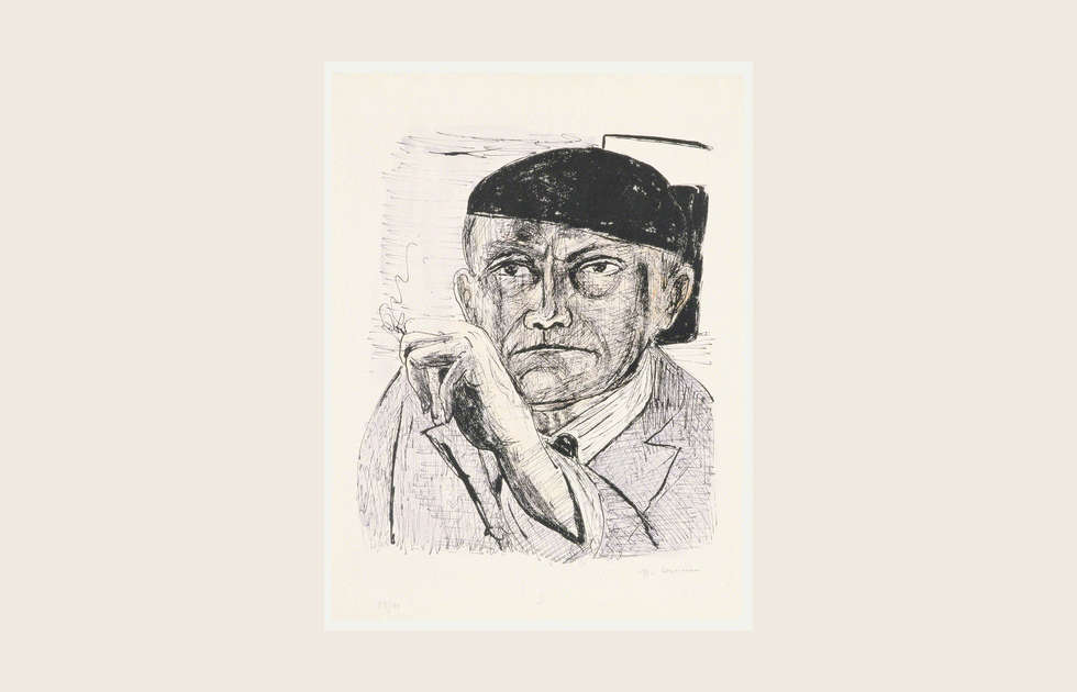 Max Beckmann, Selbstbildnis, Blatt 1 aus ́Day and Dream ́, 1946, Lithografie (Privatbesitz Deutschland, Foto: Alistair Overbruck, Köln © VG Bild-Kunst, Bonn 2020)