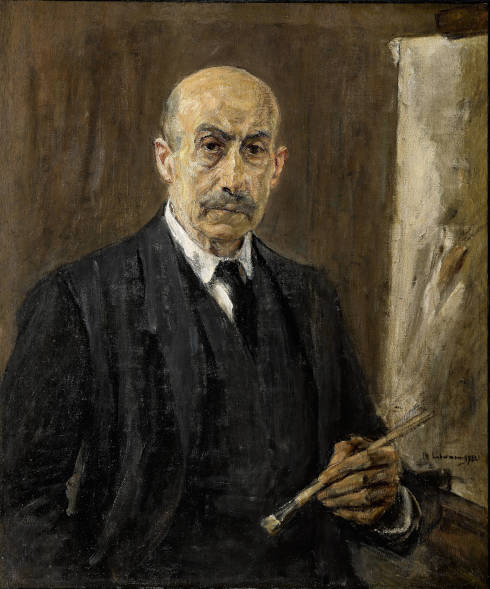 Max Liebermann, Selbstbildnis im Anzug neben der Staffelei, 1922, Öl auf Leinwand, 90 × 75,3 cm (Galerie Bastian, Berlin)