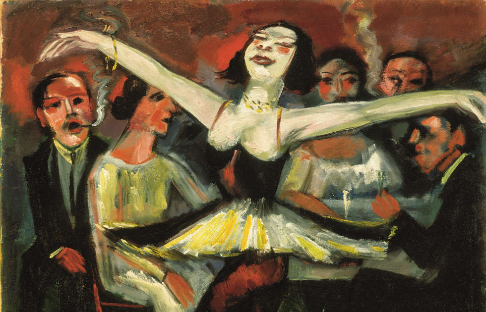 Max Pechstein, Tänzerin in einer Bar, 1923/31, Detail, Öl auf Leinwand, 90 x 90,5 cm (Privatbesitz © 2019 Pechstein – Hamburg/Tökendorf)