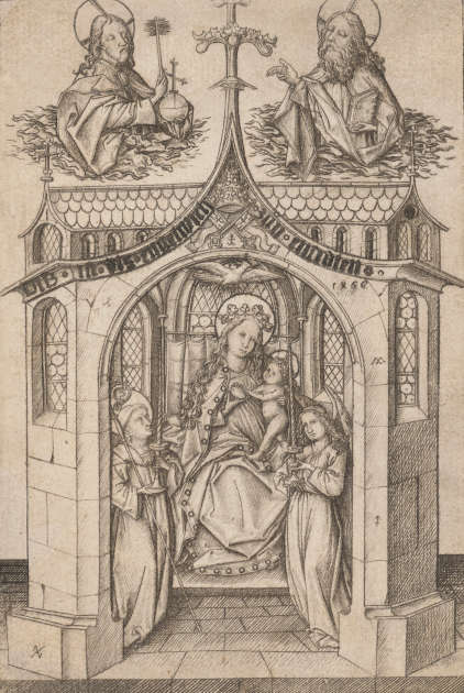 Meister E. S., Die Kleine Madonna von Einsiedeln, 15. Jahrhundert, Kupferstich, 135 x 90 mm (Städel Museum, Frankfurt am Main, Foto: Städel Museum)