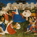 Meister des Frankfurter Paradiesgärtlein, Paradiesgärtlein, um 1410-1420, Mischtechnik auf Eichenholz, 26,3 x 33,4 cm (Städel Museum, Frankfurt)