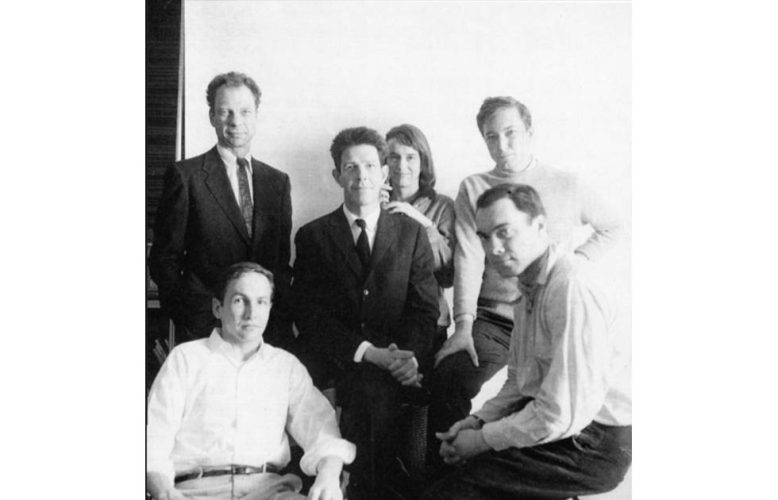 Merce Cunningham, Robert Rauschenberg, John Cage, M.C. Richards, Bob Catoin und Jasper Johns, 1958