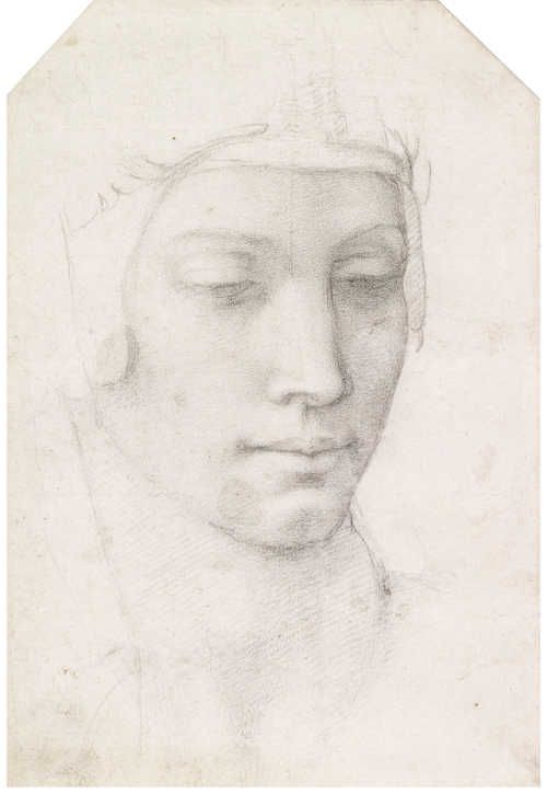 Michelangelo Buonarroti, Kopf der Madonna, um 1540 (Royal Collection Trust/© Her Majesty Queen Elizabeth II 2017)