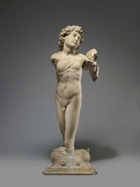 Michelangelo, Junger Bogenschütze, um 1490, Marmor, 94 x 33.7 x 35.6 cm, 80.29 kg) (Lent by the French State, Ministry of Foreign and European Affairs L.2009.40)