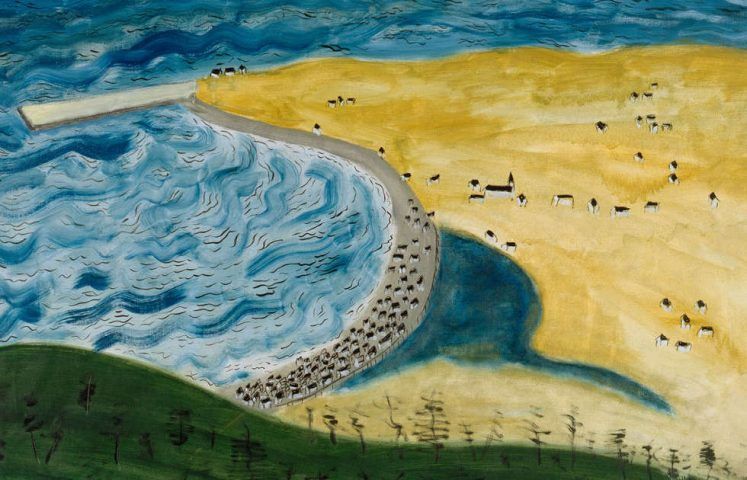 Milton Avery, Little Fox River, Detail, 1942, Öl-Lw, 91.8 x 122.2 cm (Collection Neuberger Museum of Art, Purchase College, State University of New York. Gift of Roy R. Neuberger © 2021 Milton Avery Trust / Artists Rights Society (ARS), New York and DACS, London 2021. Photo: Jim Frank)