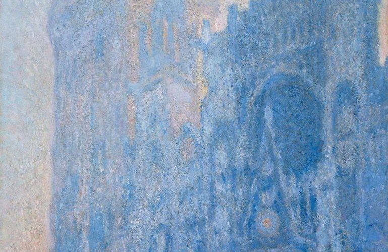 Claude Monet, Le Portail et la tour d'Albane à l'aube, Detail, 1893-4, ÖL/Lw, 106 × 74 cm (© Museum of Fine Arts, Boston, Tompkins Collection - Arthur Gordon Tompkins Fund (24.6)