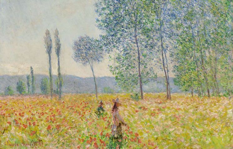 Claude Monet, Unter den Pappeln, Detail, 1887, Öl/Lw, 73 x 92 cm, Wildenstein 1136 (Privatsammlung)