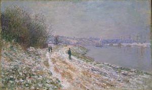 Claude Monet, Chemin de halage à Argenteuil [Weg in Argenteuil, Winter], 1875/76, Öl auf Leinwand, 60 x 100 cm (Collection Albright-Knox Art Gallery, Buffalo, New York, Gift of Charles Clifton, 1919)