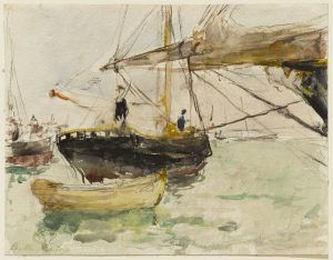 Berthe Morisot, Avant d’un Yacht [Vor einer Jacht], 1875, Aquarell über Graphit auf Papier, 20.7 x 26.8 cm (Sterling and Francine Clark Art Institute, Williamstown)