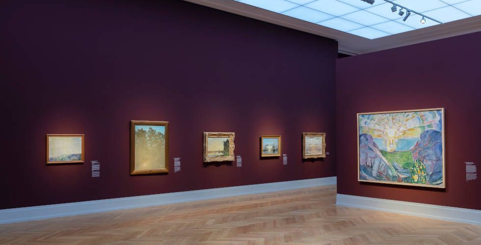 Munch und Impressionisten, Installationsansicht Sonne, Museum Barberini 2023