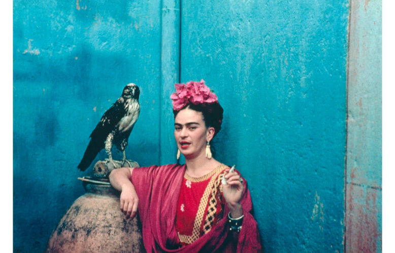 Nickolas Muray, Frida with Her Pet Eagle, Coyoacán, 1939 [2024], inkjet print (The Museum of Fine Arts, Houston, gift of Nickolas Muray Photo Archives © Nickolas Muray Photo Archives)